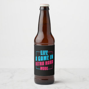 Etiqueta Para Botella De Cerveza Gift de jugador Vida A Juego En Modo Ultra Duro