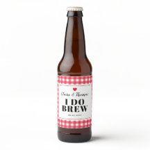 Gingham Rojo Cerveza Personalizada para Boda