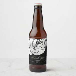 Etiqueta Para Botella De Cerveza Glamuroso, Rosa plateado