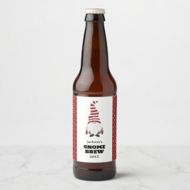 Etiqueta Para Botella De Cerveza Gnome Brew Holiday