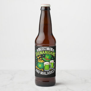 Etiqueta Para Botella De Cerveza Gnomo irlandés del día de San Patricio propenso a 