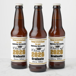 Etiqueta Para Botella De Cerveza Gold Class of 2026 Graduation Party Custom