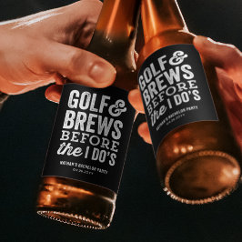 Etiqueta Para Botella De Cerveza Golf y cervezas antes de la despedida de soltero n