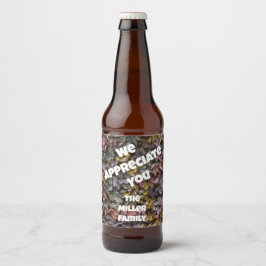 Etiqueta Para Botella De Cerveza Gracias De Family Yarn Homey Apreciación