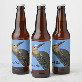 Etiqueta Para Botella De Cerveza Gracias Gila Woodpecker Photo Bird Apreciación