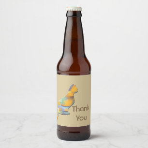 Etiqueta Para Botella De Cerveza Gracias por la gratitud del Mascota de parches de 