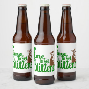 Etiqueta Para Botella De Cerveza Graciosa bebida de reno Fiesta de vacaciones