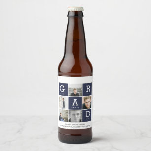 Etiqueta Para Botella De Cerveza Graduación del collage de fotografías gráficas mod