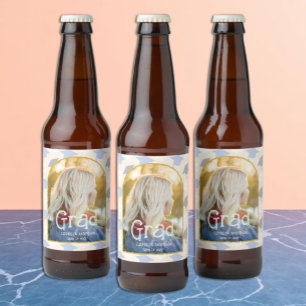 Etiqueta Para Botella De Cerveza Graduación Melocotón Retro