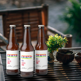 Etiqueta Para Botella De Cerveza Graduado arcoíris minimalista simple