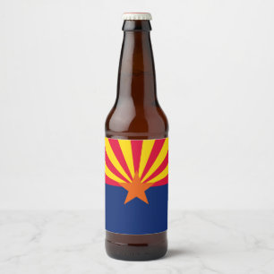 Etiqueta Para Botella De Cerveza Gráfico dinámico de la bandera del estado de Arizo
