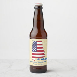ETIQUETA PARA BOTELLA DE CERVEZA GRAN MONOGRAMA ESTATAL DE ALABAMA EN ESTADOS UNIDO