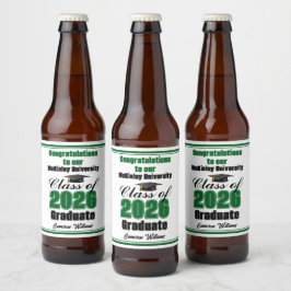 Etiqueta Para Botella De Cerveza Green Class of 2026 Graduation Party Custom