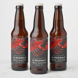 Etiqueta Para Botella De Cerveza Gris celebración de fiesta de cumpleaños temática