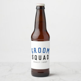 Etiqueta Para Botella De Cerveza Groom Squad | Moderno bachiller Groomsman estilo