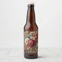 Etiqueta Para Botella De Cerveza Grotesco en crecimiento - Almohada floral gótica