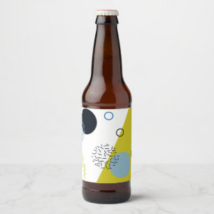 Etiqueta Para Botella De Cerveza Guay, moderno, moderno, geométrico verde Memphis