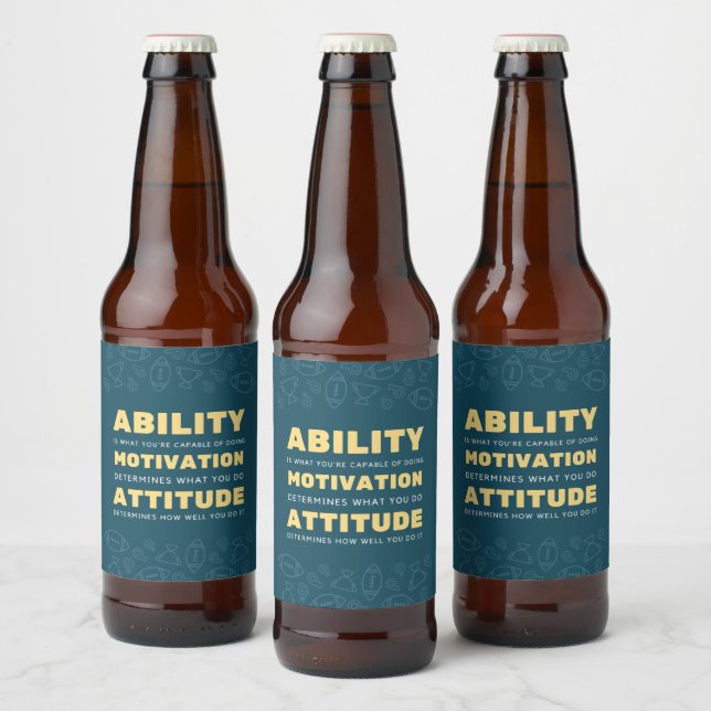 Etiqueta Para Botella De Cerveza Habilidad, Motivación, Inspiración de actitud (Botellas)