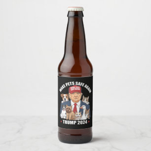 Etiqueta Para Botella De Cerveza Hacer que las Mascotas Sean Seguras de Nuevo Trump