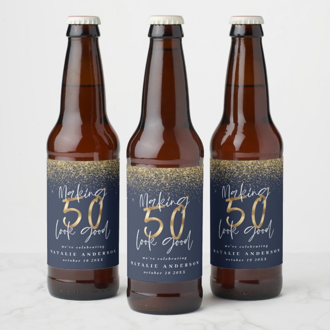 Etiqueta Para Botella De Cerveza Haciendo que 50 parezca buena cerveza de fiesta de (Botellas)