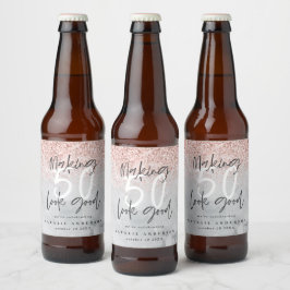 Etiqueta Para Botella De Cerveza Haciendo que 50 parezca un buen cumpleaños de oro