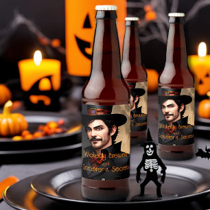 Etiqueta Para Botella De Cerveza Halloween, hecho con secretos de hechicero