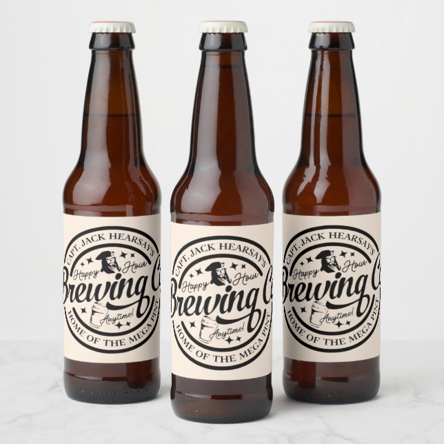 Etiqueta Para Botella De Cerveza Happy Hour Brewing Co. (Botellas)