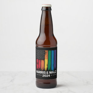 Etiqueta Para Botella De Cerveza Harris Waltz 2024 Elección Gay Tim Waltz LGBTQ