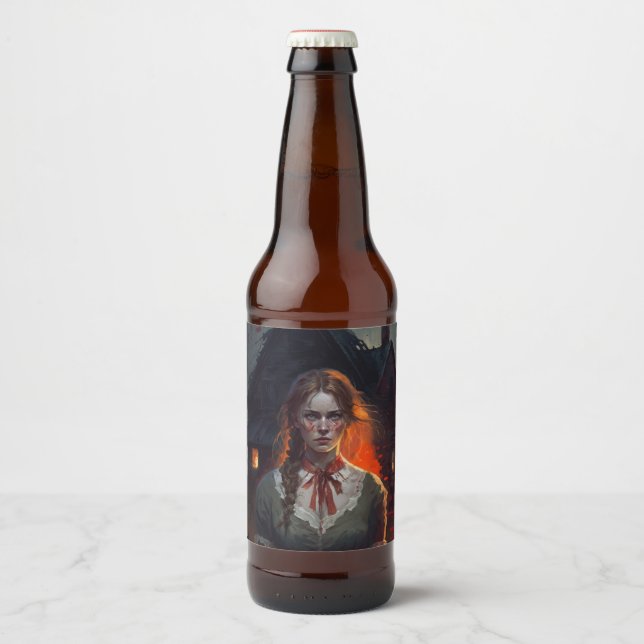Etiqueta Para Botella De Cerveza Haunting house (Anverso)
