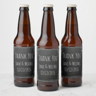 Etiqueta Para Botella De Cerveza Haz tu propio agradecimiento vintage en pizarra