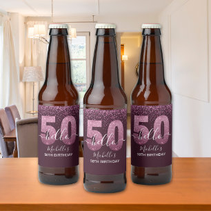Etiqueta Para Botella De Cerveza Hello 50! -Elegant Birthday 50th Women's