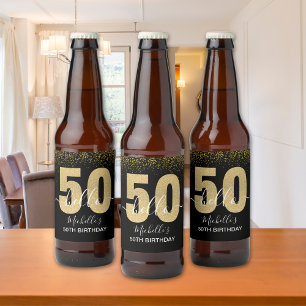 Etiqueta Para Botella De Cerveza Hello 50! - Elegant Birthday 50th Women's
