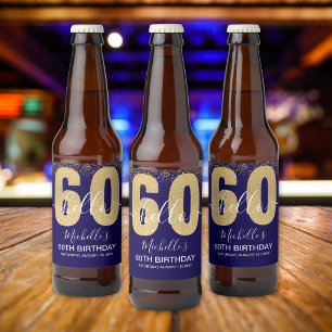 Etiqueta Para Botella De Cerveza Hello 60! - Elegant 60th Birthday Woman