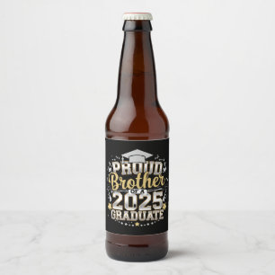 Etiqueta Para Botella De Cerveza Hermano Orgulloso De Un Graduado De 2025 Graduació