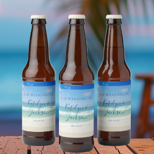 Etiqueta Para Botella De Cerveza Hermosas olas de playa Boda de fotografía Mini