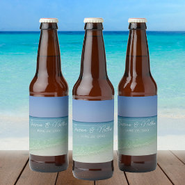 Etiqueta Para Botella De Cerveza Hermoso Personalizable Boda de fotografía en playa