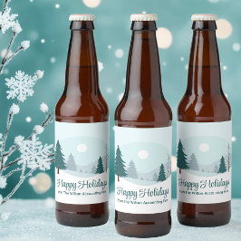 Etiqueta Para Botella De Cerveza Hermosos árboles de Navidad Fiesta de Invierno
