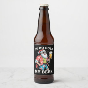 Etiqueta Para Botella De Cerveza Ho Ho Sostén Mi Oso Santa Gafas De Sol Navidad