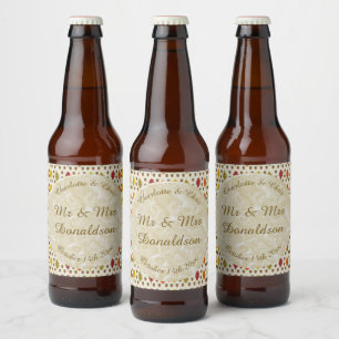 Etiqueta Para Botella De Cerveza Hojas de roble y maíz Personalizado Boda otoño