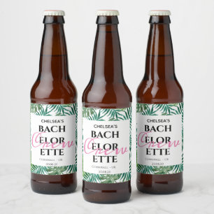 Etiqueta Para Botella De Cerveza Hojas Tropicales Exóticas Fiesta de Despedida de S