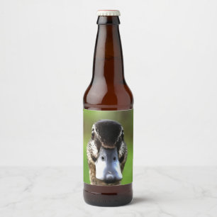 Etiqueta Para Botella De Cerveza Hola Ducky Quirky Duck Retrato