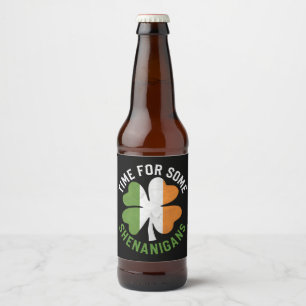 Etiqueta Para Botella De Cerveza Hora de algunas travesuras trébol día de San Patri