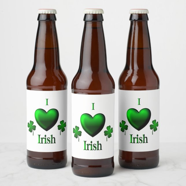 Etiqueta Para Botella De Cerveza I Heart Irish (Botellas)