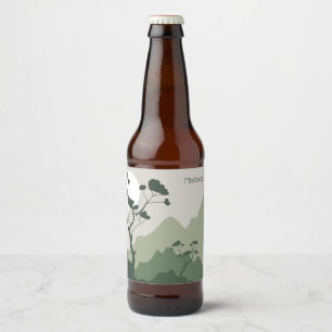 Etiqueta Para Botella De Cerveza Ilustracion de naturaleza de nombre personalizado