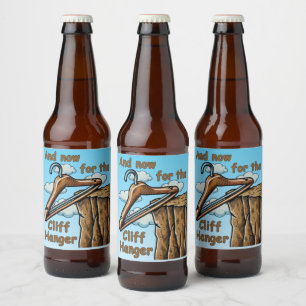 Etiqueta Para Botella De Cerveza Imagen divertida de Cliff Hanger con juego de pala