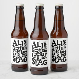Etiqueta Para Botella De Cerveza Impresión en chino alemán "Feliz cumpleaños"