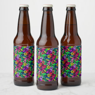 Etiqueta Para Botella De Cerveza Impresión hawaiana