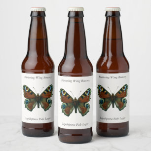Etiqueta Para Botella De Cerveza Inachis io - La mariposa de pavo real europea