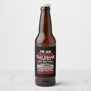 Etiqueta Para Botella De Cerveza Ingeniero Soy Un Ingeniero