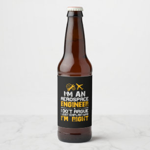 Etiqueta Para Botella De Cerveza Ingeniero Soy un ingeniero aeroespacial